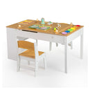 Children Art Activity Table And Chair Set With 6 Canvas Storage Space