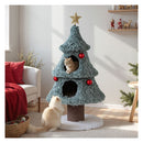 Christmas Cat Tree For Cats 123Cm Cat Tower With 2 Large Condos Green