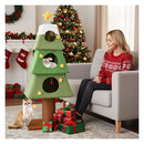 Christmas Cat Tree With 3 Condos And Sisal Scratching Post Green