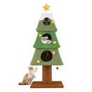 Christmas Cat Tree With 3 Condos And Sisal Scratching Post Green