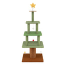 Christmas Cat Tree With 3 Condos And Sisal Scratching Post Green