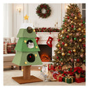 Christmas Cat Tree With 3 Condos And Sisal Scratching Post Green
