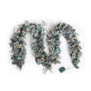 Christmas Garland With Led Lights Snowy Decoration Xmas Party