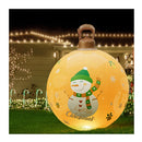 Christmas Inflatable Ball 60Cm Led Illuminated Snowman Xmas Decor