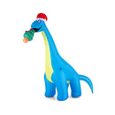 Christmas Inflatable Lighted Green Dinosaur With Hat