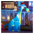 Christmas Inflatable Lighted Green Dinosaur With Hat