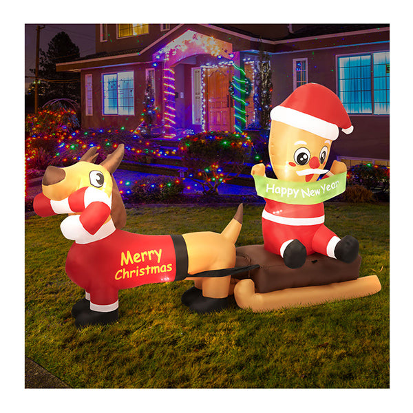 Christmas Inflatable Santa Claus And Reindeer