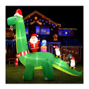 Christmas Inflatable Santa Dinosaur Illuminated Decorations
