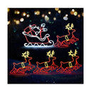 Christmas Light Led Motif Rope Lights Santa Riding 4 Reindeer