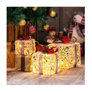 Set Of 3 Christmas Lighted Gift Boxes With 60 Led Lights
