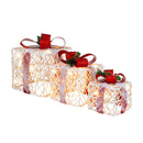 Set Of 3 Christmas Lighted Gift Boxes With 60 Led Lights