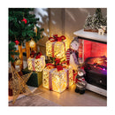 Set Of 3 Christmas Lighted Gift Boxes With 60 Led Lights