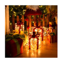 Set of 3 Christmas Lighted Gift Boxes with Waterproof Plug