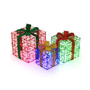 Christmas Lighted Gift Boxes Set Of 3 With Led Lights