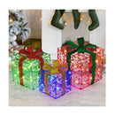 Christmas Lighted Gift Boxes Set Of 3 With Led Lights