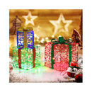 Christmas Lighted Gift Boxes Set Of 3 With Led Lights