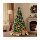 Christmas Tree 6Ft Xmas Decorations Green Led Light And Pine Cones