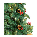 Christmas Tree 6Ft Xmas Decorations Green Led Light And Pine Cones