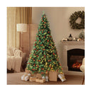 Christmas Tree 7Ft Xmas Decorations Green Led Light And Pine Cones