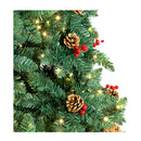 Christmas Tree 8Ft Xmas Decorations Green Led Light And Pine Cones