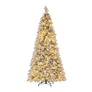 Christmas Tree Flocking Pencil Tree Led Xmas 860 Tips White