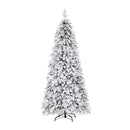 Christmas Tree Flocking Pencil Tree Led Xmas 860 Tips White