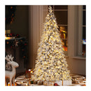 Christmas Tree Flocking Pencil Tree Led Xmas 860 Tips White
