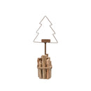 Christmas Tree Tea Light Holder Made Of Wood And Iron