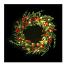 Christmas Wreath 60Cm Led Garland Berries Pine Cones Party Decor