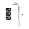 Chrome 300Mm Stainless Shower Twin Heads Set 3 Functions Rain Mixer