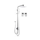 8 Inch Luxury Rain Shower Head Set With 3 Modes Handheld Wall Taps