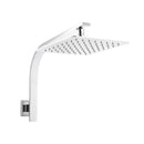 8 Inch Shower Head Square Chrome Gooseneck Shower Arm Stainless Steel
