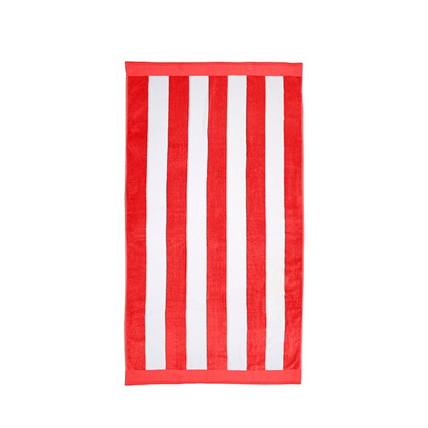 Bambury Classic Stripe Beach Towel Poppy
