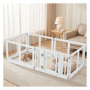 Clear Dog Playpen With Secure Locking Door With 6 Panels White