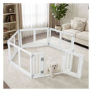 Clear Dog Playpen With Secure Locking Door With 6 Panels White