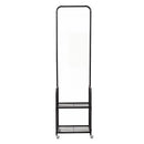 Clothes Rack Heavy Duty Garment Rack 2 Shelf Locking Wheels Black
