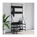 Clothes Rack With Shoe Storage Black 90X34X184 Cm