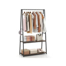 Clothes Rack With 2 Shelves And S Hooks