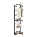Coat Rack With Shelves Freestanding Hall Tree With Hooks Rustic Brown