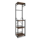 Coat Rack With Shelves Freestanding Hall Tree With Hooks Rustic Brown