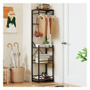 Coat Rack With Shelves Freestanding Hall Tree With Hooks Rustic Brown