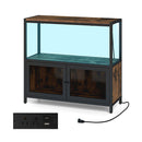 Coffee Bar Cabinet With Led Lights And Charging Station Rustic Brown
