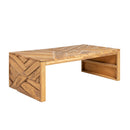 Coffee Table Erosion Solid Teak Wood 110X35X38 Cm
