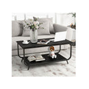 Coffee Table With 2 Tier Storage Shelf For Living Room