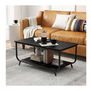Coffee Table With 2 Tier Storage Shelf For Living Room