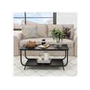 Coffee Table With 2 Tier Storage Shelf For Living Room