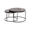 Coffee Table With Black Marble Top And Black Matte Powder Coated Stand