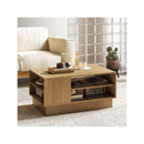Modern Coffee Table Rectangle With 2 Tier Open Storage Shelves