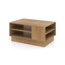 Modern Coffee Table Rectangle With 2 Tier Open Storage Shelves