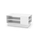 Modern Coffee Table Rectangle With 2 Tier Open Storage Shelves